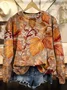 Casual Maple Leaf Printing Sweatshirt