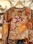 Casual Maple Leaf Printing Sweatshirt