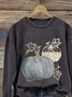 Crew Neck Halloween Printing Casual Sweatshirt