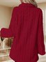 Lapel Collar Casual Loose Plain Teddy Jacket