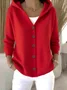 Women Casual Plain Hoodie Long Sleeve Cardigan