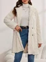 Lapel Collar Casual Loose Plain Teddy Jacket