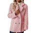 Lapel Collar Casual Loose Plain Teddy Jacket