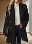 Lapel Collar Casual Loose Plain Teddy Jacket