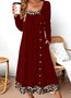 Color Block Casual Dress With No