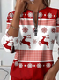 Women's Christmas Sequin Print Casual Zipper Long Sleeve Sweatshirt