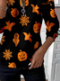 Women's Halloween Print Casual Zipper Long Sleeve Sweatshirt