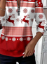 Women's Christmas Sequin Print Casual Zipper Long Sleeve Sweatshirt