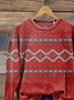 Crew Neck Geometric Casual Printing Sweatshirt