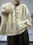 Casual Multicolor Block V Neck Loose Cardigan