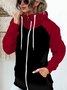 Casual Regular Fit Plain Thickened Fleece Loose Sweatshirt Jacket