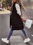 Zipper Plain Elegant Cotton Coat Solid Color Hooded Single-breasted Mid-length Cotton Vest Slim Fit Temperament Cardigan Jacket Top