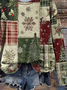 Casual Loose Printing Christmas Sweatshirt