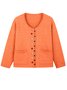 Casual Multicolor Block V Neck Loose Cardigan