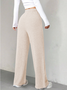 Women's  Elastic Waist H-Line Wide Leg Pants Daily Going Out Pants Blue Casual Split Joint Plain Spring/Fall Pants