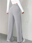 Women's  Elastic Waist H-Line Wide Leg Pants Daily Going Out Pants Blue Casual Split Joint Plain Spring/Fall Pants
