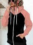 Casual Regular Fit Plain Thickened Fleece Loose Sweatshirt Jacket