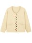 Casual Multicolor Block V Neck Loose Cardigan