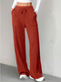 Women's  Elastic Waist H-Line Wide Leg Pants Daily Going Out Pants Blue Casual Split Joint Plain Spring/Fall Pants