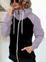 Casual Regular Fit Plain Thickened Fleece Loose Sweatshirt Jacket