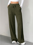 Women's  Elastic Waist H-Line Wide Leg Pants Daily Going Out Pants Blue Casual Split Joint Plain Spring/Fall Pants