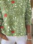 Christmas Crew Neck Simple Printing Sweater