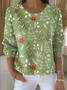 Christmas Crew Neck Simple Printing Sweater
