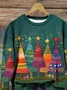 Crew Neck Christmas Loose Casual Sweatshirt