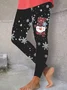 Christmas Casual Printing Jersey Leggings