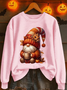 Women's Autumn Fall Print Casual Crew Neck Sweatshirt