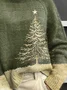 Women's Christmas Tree Print Casual Turtleneck Long Sleeve Sweater