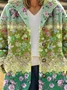 Women's Printed Casual Loose Cardigan Flannel Jacket