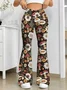 Simple Regular Fit Abstract Pants