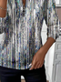 Women's Abstract Print Casual Zipper Long Sleeve Sweatshirt