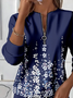 Women's Floral Print Casual Zip-Up Long Sleeve Sweatshirt