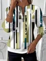 Women's Abstract Print Casual Zipper Long Sleeve Sweatshirt
