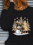Women's Long Sleeve T-shirt Spring/Fall Black Christmas Printing Jersey Crew Neck Daily Going Out Casual Top
