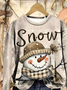 Casual Loose Printing Christmas Sweatshirt