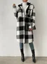 Lady Romance Buckle Coral Velvet Shawl Collar Coat