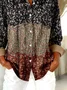 Women's Long Sleeve Shirt Spring/Fall As Picture Floral Buckle Shirt Collar Regular Sleeve Daily Going Out Casual Top