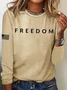 Women's Freedom Printed Round Neck Long Sleeve T-Shirt