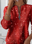 Women's Christmas Print Casual Zipper Long Sleeve Sweatshirt