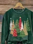 Casual Printing Christmas Loose Sweatshirt