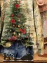 Christmas Tree Printing Casual Sweatshirt