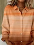 Women's Long Sleeve Shirt Spring/Fall Orange Abstract Buckle Shirt Collar Regular Sleeve Daily Going Out Casual Top