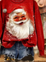 Printing Casual Christmas Crew Neck Sweatshirt