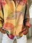 Women's Long Sleeve Shirt Spring/Fall Orange Leaf Buckle Shirt Collar Regular Sleeve Daily Going Out Casual Top