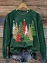 Casual Printing Christmas Loose Sweatshirt