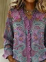 Loose Vintage Paisley Lace Collar Shirt