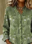 Santa Claus Lace Collar Casual Shirt